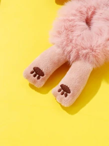 1pc Girls Cartoon Cat Design Fuzzy Cute Hair Tie For Hair Decoration