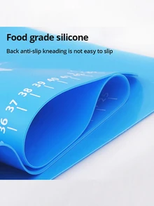 藍色矽膠墊廚房揉麵烘焙墊面墊防滑烘焙滾輪面墊工具片配件 - 藍色 - 查看 6