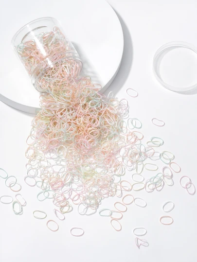 500pcs/Pack Colorful Disposable Hair Ties, Suitable For Girls' Daily Hair Accessories