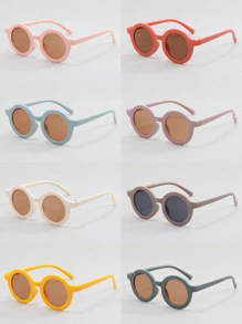 8pcs Unisex Kids Round Personalized Convenient Glasses, Suitable For Outdoor, Travel, Great Gift Glasses - Multicolor - View 3