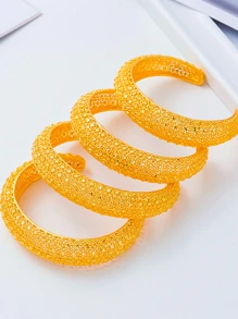 女士與男士 24k 鍍金手鍊阿拉伯新娘首飾婚禮派對禮物 - 金黃色 - 查看 2