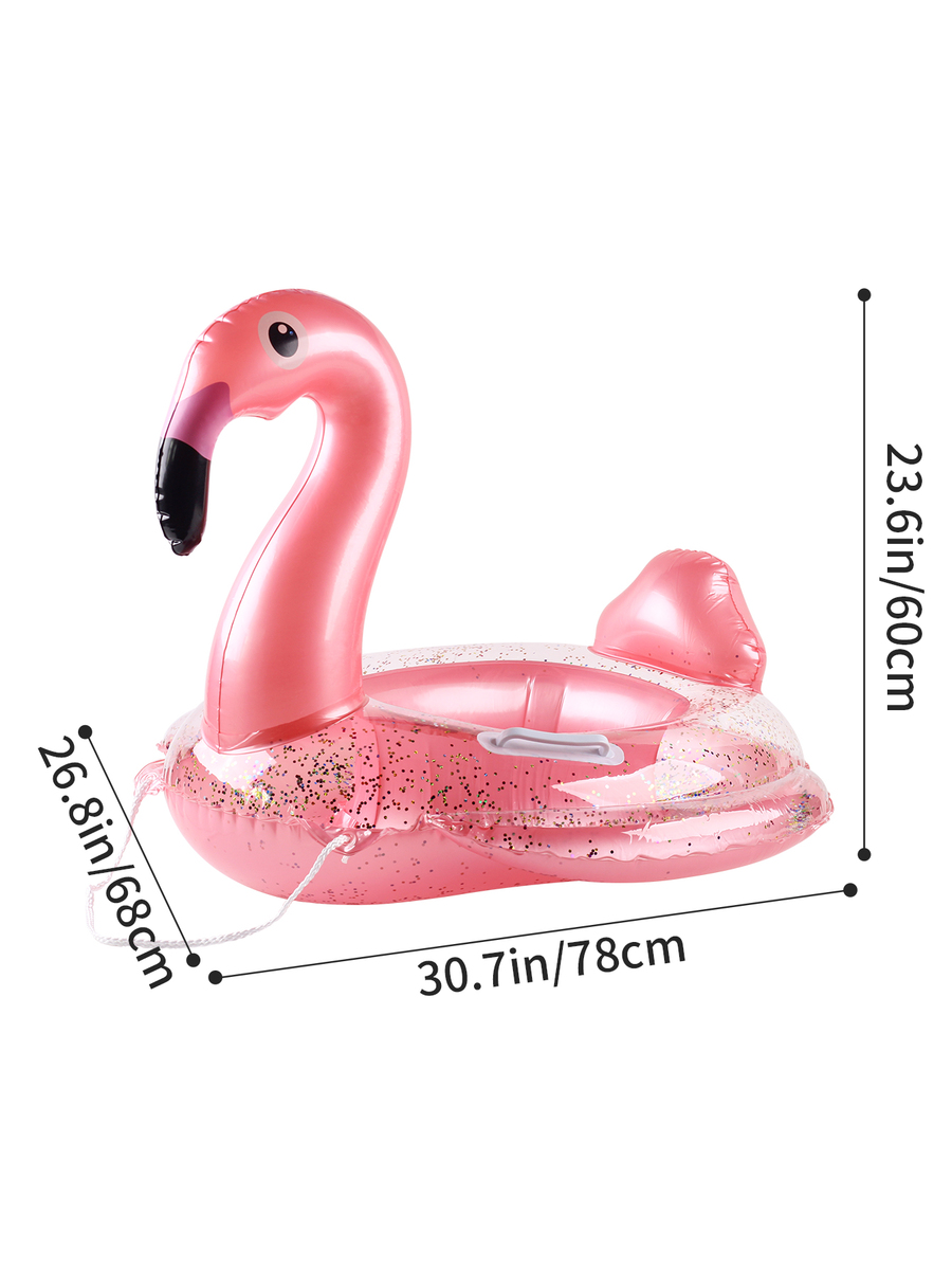 1pc Inflatable Flamingo Cartoon Print Swimming Ring, Armpit Ring, Beach