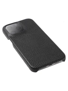 1pc Full Coverage Oil Edge PU Protective Phone Case Compatible With IPhone 17 Pro Max, 17 Pro, 17 Air - Black - View 5