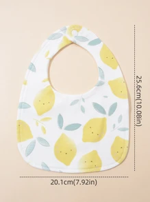 4入組新生兒檸檬圖案防水圍兜 - 彩色 - 查看 6