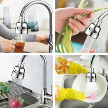 1pc ABS Faucet Extender, Modern Rotatable Faucet Extension For Kitchen - Silver - View 7
