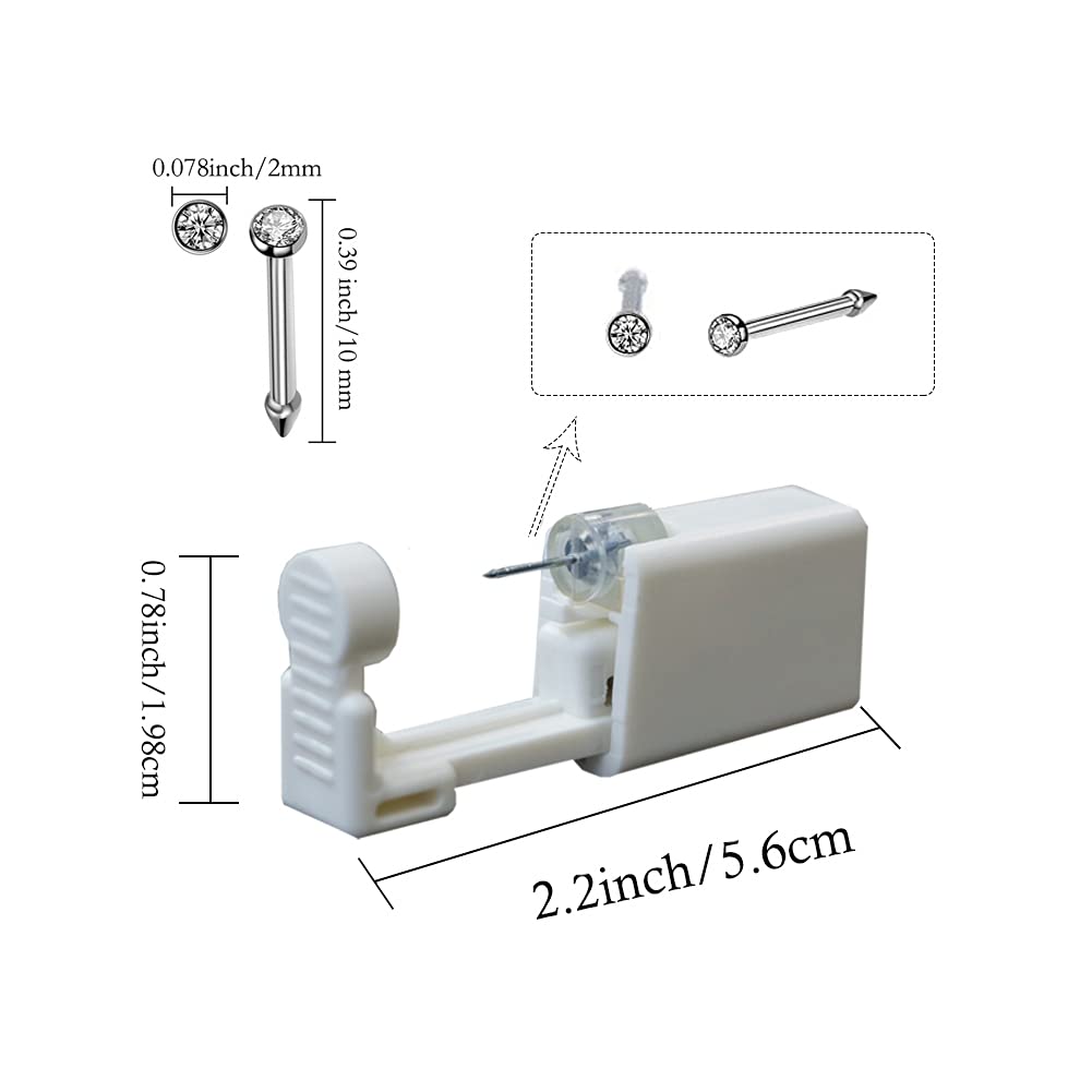 Nose Piercing Kit 4 Pack Self Nose Piercing Gun, Disposable Safety