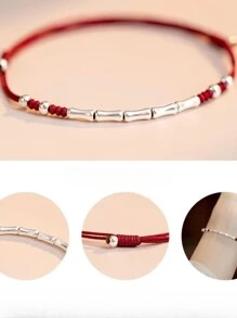 2023 New Arrival Women's Bamboo Joint Red Thread Woven Bracelet