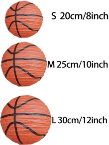 1个篮球造型纸灯笼挂饰，灯笼家居装饰，派对，婚礼，性别揭晓派对背景装饰 - 橘色 - 查看 2