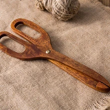 2pcs Wooden Food Tongs And Scissors - Beige - View 4