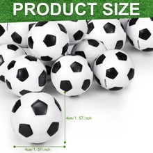 6 件/12 件迷你足球泡沫球派对礼品、圣诞礼物 - 黑色 - 查看 4