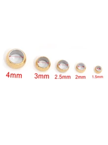 100 Pieces Stainless Steel Ball Crimp End Beads Folding Stop Positioning Buckle Spacing Beads Beads For DIY Jewelry Making Accessories Wholesale - Yellow Gold - View 4