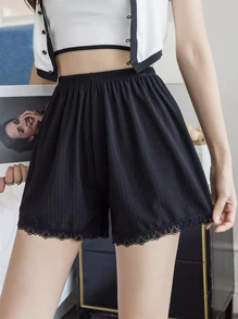 Quần short ren trơn - màu đen - Xem 2