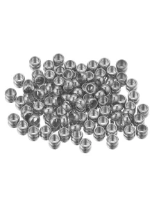 100 Pieces Stainless Steel Ball Crimp End Beads Folding Stop Positioning Buckle Spacing Beads Beads For DIY Jewelry Making Accessories Wholesale - Silver - View 2