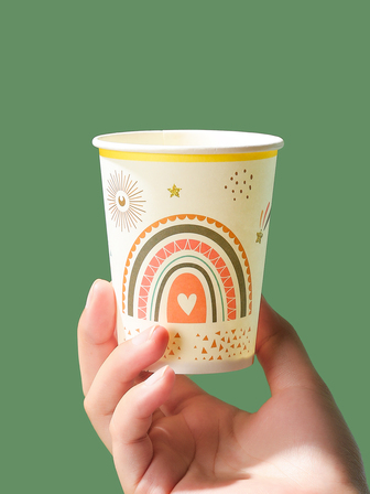 25入組彩虹樣式派對一次性紙杯