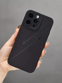 1个飞机尾迹图案哑光黑手机壳，兼容 17、Air、17 Pro、17 Pro Max、16 Pro Max、16E、14/13、12、11 Pro Max、XS Max、X、XR、8、7、6S、Plus、Mini以及Galaxy A13 5G、S21 FE 5G、A15、A21S、A34、A12、S21、S25，防震手机壳，适合作为生日礼物、送给男女朋友或自用。 - 黑色 - 查看 1