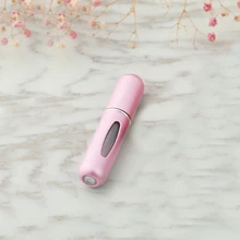 1片新款5ML香水霧化器便攜液體容器適用於化妝品旅行迷你鋁噴霧空可再裝瓶適合旅行適合女士適用於學生禮物適用於朋友們適用於度假假期 - 淺粉色 - 查看 3