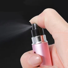 1片新款5ML香水霧化器便攜液體容器適用於化妝品旅行迷你鋁噴霧空可再裝瓶適合旅行適合女士適用於學生禮物適用於朋友們適用於度假假期 - 淺粉色 - 查看 4