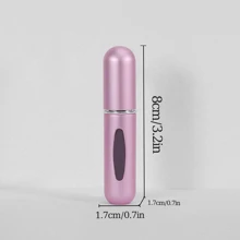 1片新款5ML香水霧化器便攜液體容器適用於化妝品旅行迷你鋁噴霧空可再裝瓶適合旅行適合女士適用於學生禮物適用於朋友們適用於度假假期 - 淺粉色 - 查看 8