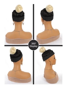 短直筒合成纖維髮髻 - 芥末黃 - 查看 6