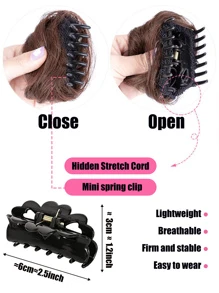 短直筒合成纖維髮髻 - 芥末黃 - 查看 2