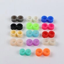 15對隨機混合顏色軟矽膠鞍插頭帶盔甲 - 彩色 - 查看 4