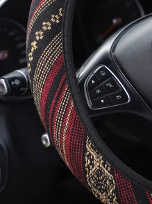 MEIKAXIU 幾何樣式透氣汽車方向盤套 - 彩色 - 查看 2