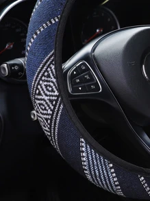 MEIKAXIU 幾何樣式透氣汽車方向盤套 - 彩色 - 查看 2