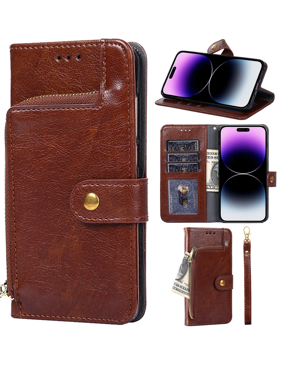 Snap Button Wallet Phone Case