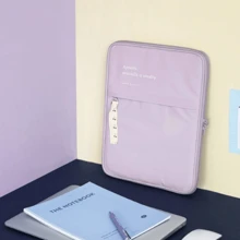 11/12.9 英寸 iPad 平板电脑收纳包，简约防震键盘收纳包，22.5 * 32 * 2 厘米多口袋电脑内袋，适合男女通勤和出差教室笔记本电脑包教室包教师收纳包教室整理包 - 紫色 - 查看 2