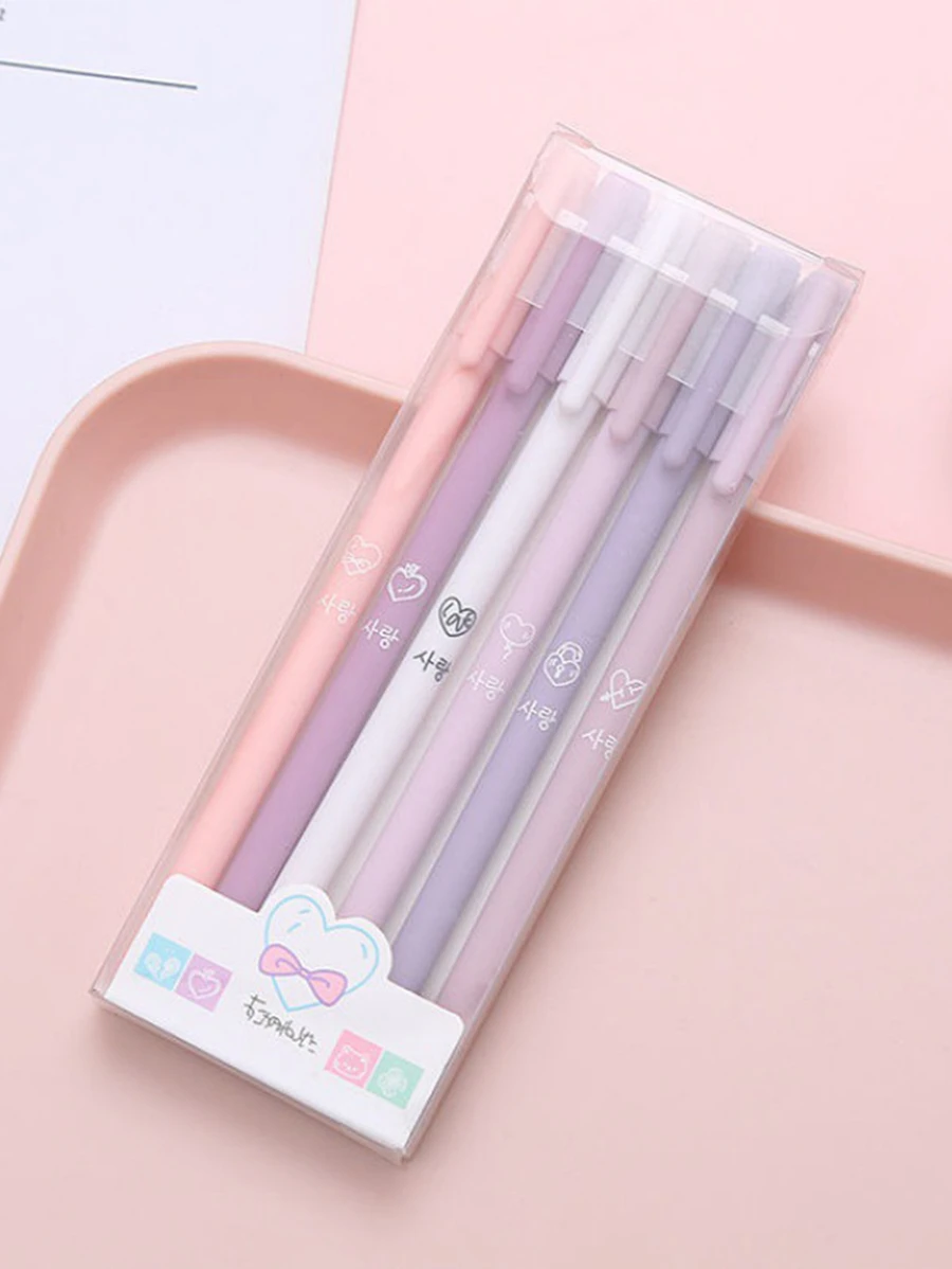 0.5mm黑色中性笔，少女心美学，日式风格，极具吸引力，考试用碳素笔（全针管） - 紫色 - 查看 1