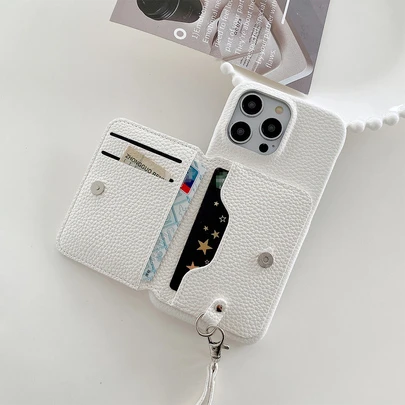 Ốp điện thoại bằng da PU tối giản, thời trang, họa tiết vân vải, có ngăn đựng thẻ và dây đeo, 1 chiếc, tương thích với Apple 17 Air 16 16E 15 14 Plus 13 12 11 Pro Max, 10 9 Pro XL 8 7 6 9A 8A 7A 6A, Galaxy A15 A16 A25 A36 A56 A73 A06 A03 A03S A04S A81 A12 A13 A14 A22 A23 A24 A32 A52 A71 4G A34 A42 A53 A54 5G A21 A21S 2020 Note 20 10 Lite S20 S21 FE S22 S23 S24 S25 S26 Plus Ultra, 11 Lite 12, Ốp bảo vệ bằng da tổng hợp, quà tặng sinh nhật mùa xuân.