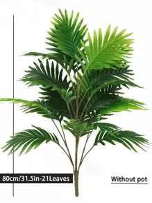 1 pieza Árbol artificial de palma de coco tropical de 80 cm con 18/21 hojas, planta decorativa verde para interiores, decoración del hogar, regalo del Día de los Enamorados