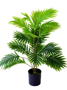 1 pieza Árbol artificial de palma de coco tropical de 80 cm con 18/21 hojas, planta decorativa verde para interiores, decoración del hogar, regalo del Día de los Enamorados