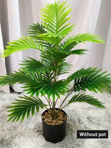 1 pieza Árbol artificial de palma de coco tropical de 80 cm con 18/21 hojas, planta decorativa verde para interiores, decoración del hogar, regalo del Día de los Enamorados