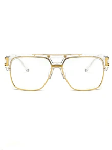 1 cặp kính mát thời trang đường phố có tròng kính màu cho nam dùng ngoài trời, phụ kiện đi biển thanh lịch, kính râm cho kỳ nghỉ bãi biển mùa hè, ngoài trời, du lịch - trắng - Xem 2