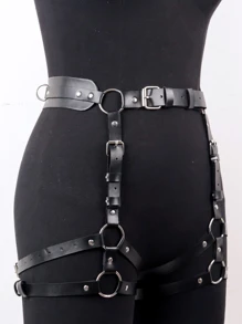 時尚pu皮革裝飾腰帶,表演服裝道具1入組