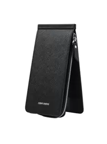 PU皮革極簡錢包卡包皮夾帶錢和卡卡槽,多功能和適用於生日,朋友,媽媽禮品,日常使用,男士,女士和學生 - 黑色 - 查看 1