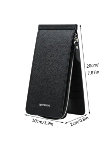 PU皮革極簡錢包卡包皮夾帶錢和卡卡槽,多功能和適用於生日,朋友,媽媽禮品,日常使用,男士,女士和學生 - 黑色 - 查看 4