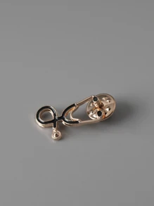 Men Stethoscope Design Brooch - Gold - View 3