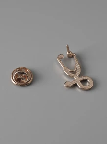 Men Stethoscope Design Brooch - Gold - View 4