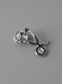 Men Stethoscope Design Brooch For A Stylish Look Gift For Party - Silver - View 2