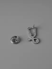 Men Stethoscope Design Brooch For A Stylish Look Gift For Party - Silver - View 4