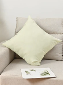 1pc Solid Color Linen Decorative Pillow Cover For Living Room, Bedroom (pillow Core Not Included), Simple Style - Beige - View 4