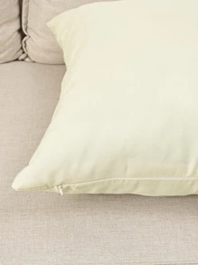 1pc Solid Color Linen Decorative Pillow Cover For Living Room, Bedroom (pillow Core Not Included), Simple Style - Beige - View 2
