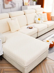 1入組素色彈性沙發座套 - 米色 - 查看 5
