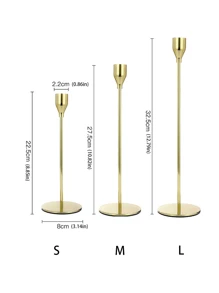 1 件装金色金属单头铁艺烛台客厅桌面装饰摆件复活节 - 金色 - 查看 2