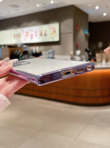 Transparente Handyhülle mit Kontrast Rahmen, - Violett - Übersicht 4