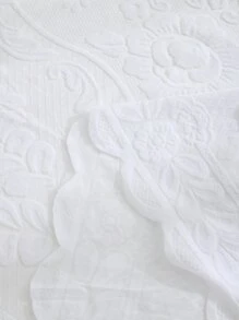 1pc Beige Jacquard Wedding Party Tablecloth - White - View 2