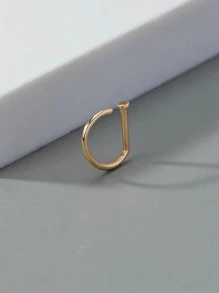 Men Minimalist Nose Cuff Món quà trang sức xuyên cơ thể phổ biến dành cho phụ nữ và nam giới - Vàng - Xem 3