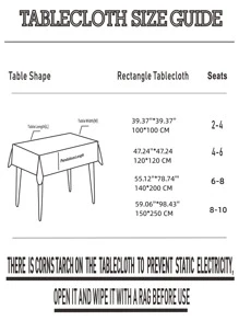 1pc Beige Jacquard Wedding Party Tablecloth - White - View 3